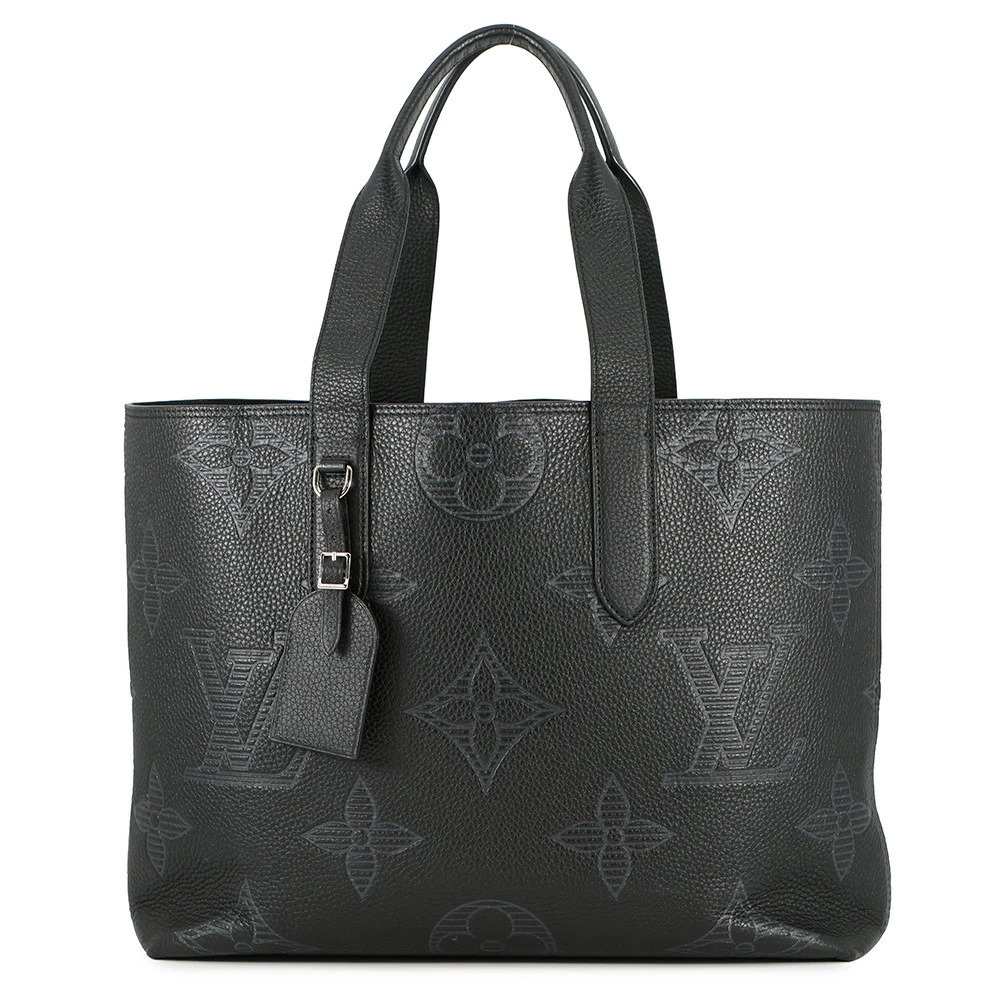 Louis Vuitton Tote Bag Giant Taurillon Shadow Black Cabas Voyage NV Black